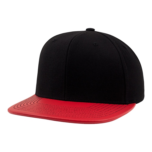 Black Red Metallic Flatpeak Cap