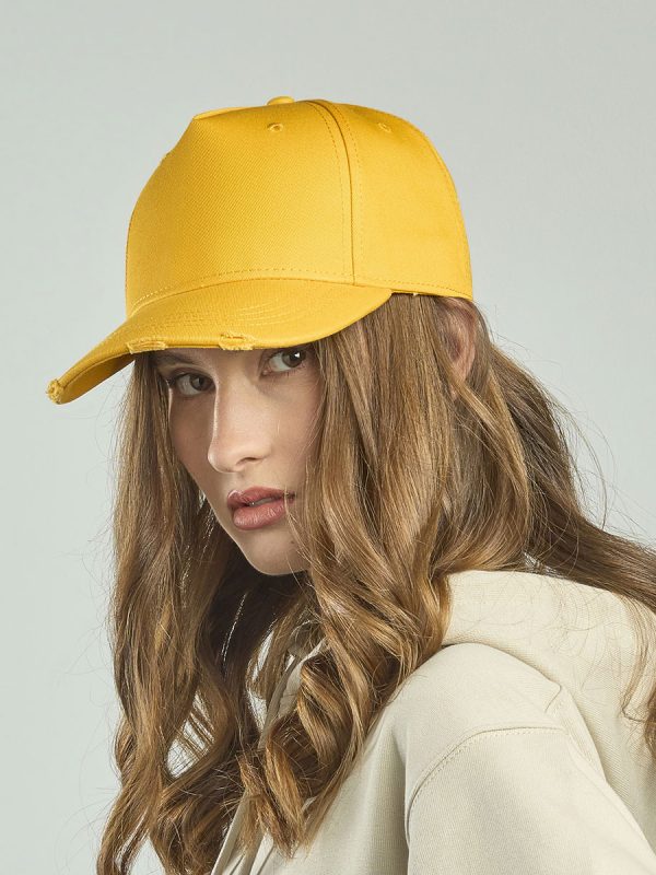 Cargo Weathered Visor 5 Panel Cap Adult - 5 panel cap for custom embroidery