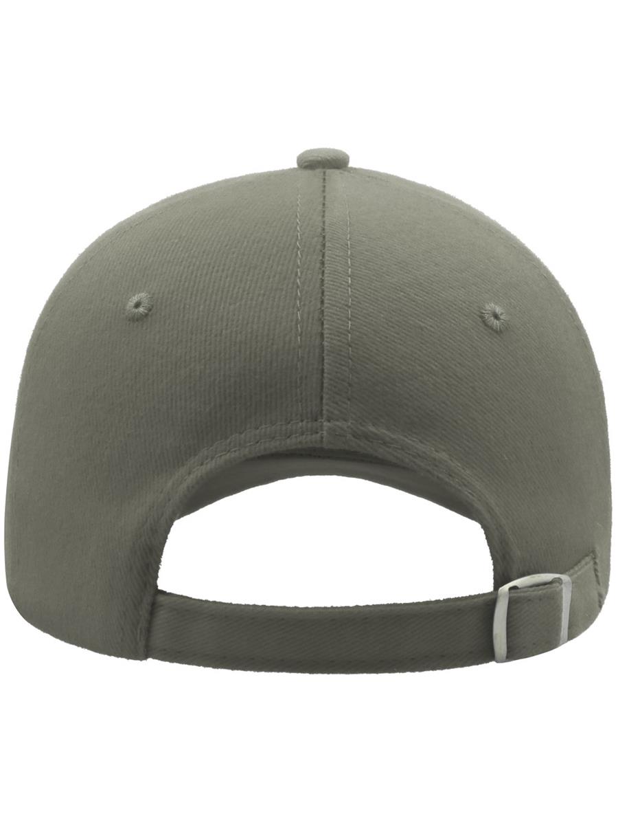 Atlantis Liberty 5 Panel Baseball Cap - Light Grey rear/closure view for custom embroidery Atlantis Liberty Five Buckle Hvy Brush Cotton 5 Panel Baseball Cap - Light Grey product image 2 for custom embroidery