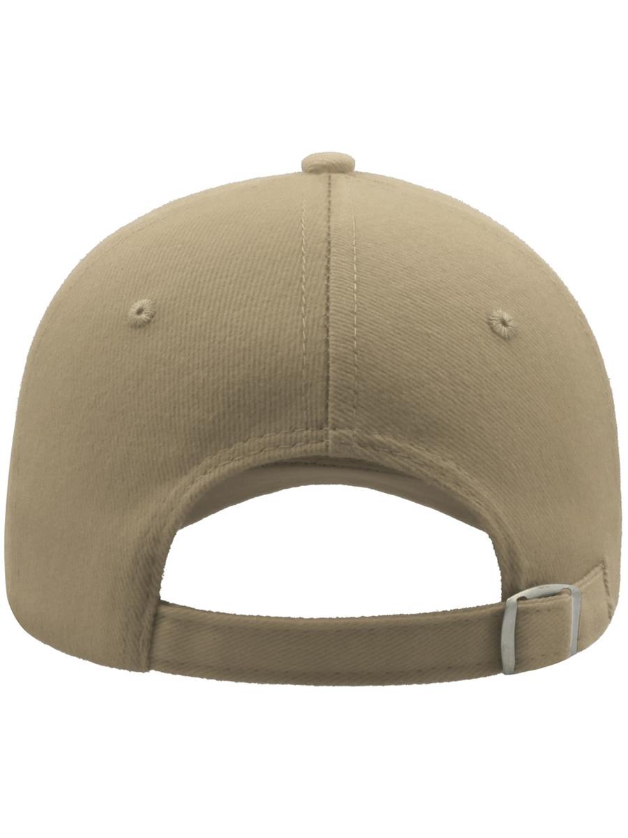 Atlantis Liberty 5 Panel Baseball Cap - Khaki rear/closure view for custom embroidery Atlantis Liberty Five Buckle Hvy Brush Cotton 5 Panel Baseball Cap - Khaki product image 2 for custom embroidery