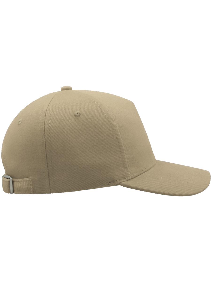 Atlantis Liberty 5 Panel Baseball Cap - Khaki side view for custom embroidery Atlantis Liberty Five Buckle Hvy Brush Cotton 5 Panel Baseball Cap - Khaki product image 3 for custom embroidery