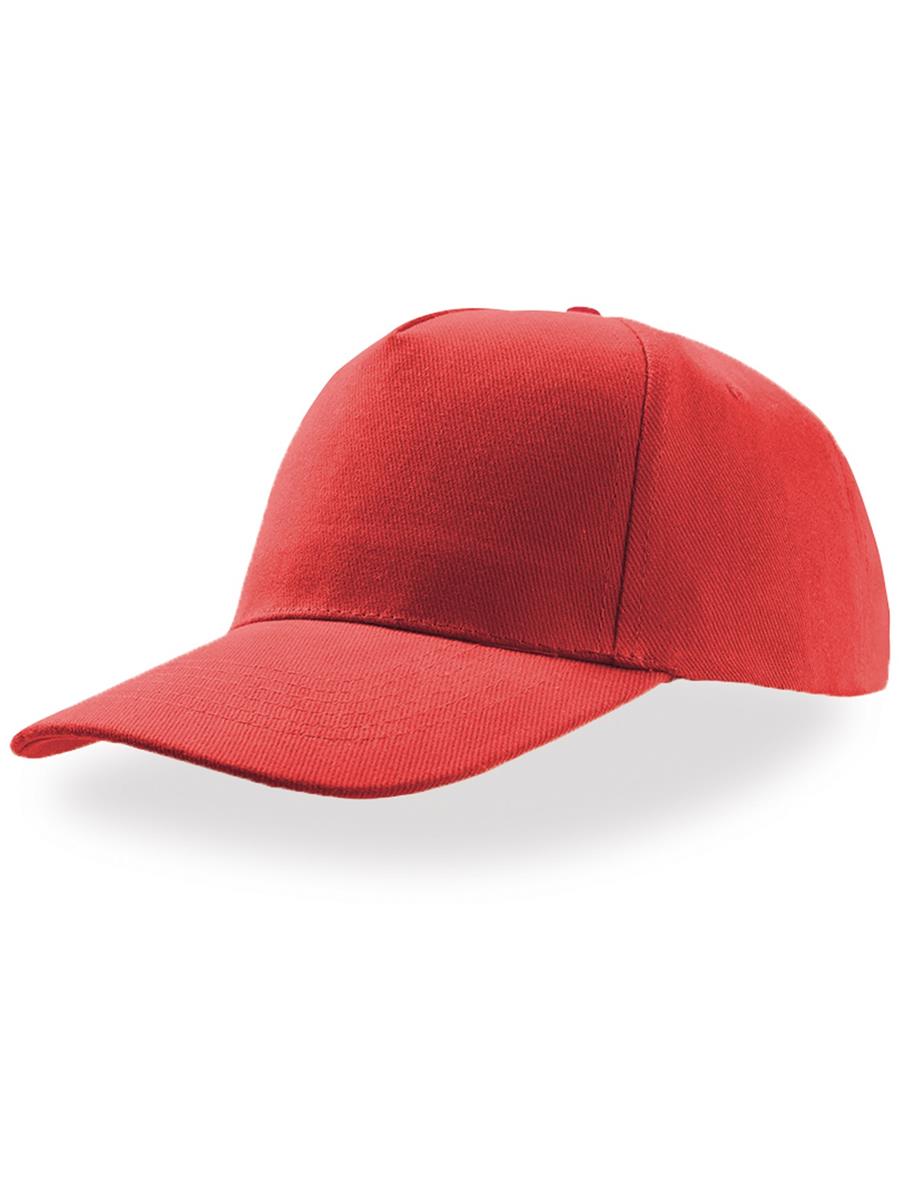 Atlantis Liberty 5 Panel Baseball Cap - Red angled front/side view for custom embroidery Atlantis Liberty Five Buckle Hvy Brush Cotton 5 Panel Baseball Cap - Red product image 4 for custom embroidery