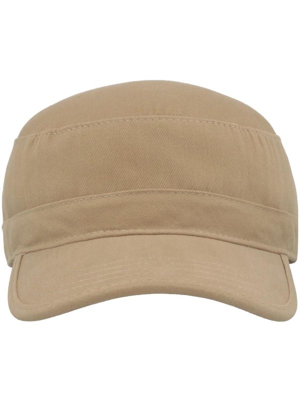 Atlantis# Tank Military Cap Brushed Cotton - Khaki product image 1 for custom embroidery