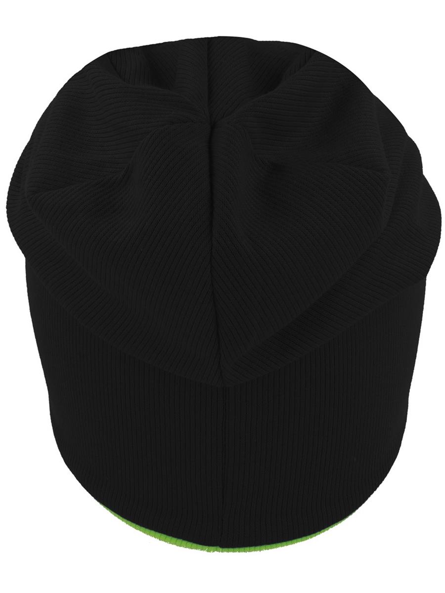 Atlantis# Extreme Reversible Jersey Slouch Beanie - Black/Safety Green product image 2 for custom embroidery Atlantis# Extreme Reversible Jersey Slouch Beanie - Black/Safety Green product image 2 for custom embroidery