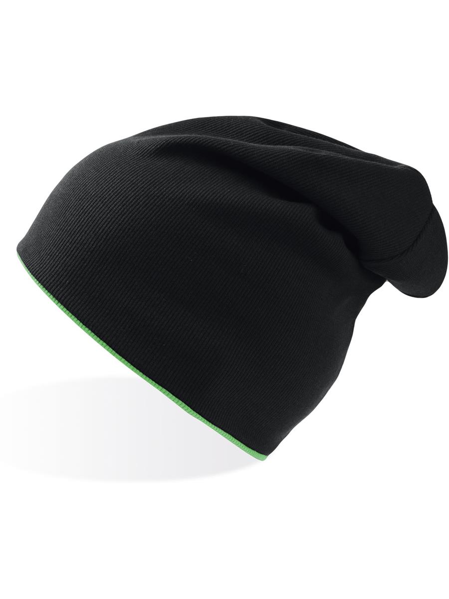 Atlantis# Extreme Reversible Jersey Slouch Beanie - Black/Safety Green product image 4 for custom embroidery Atlantis# Extreme Reversible Jersey Slouch Beanie - Black/Safety Green product image 4 for custom embroidery