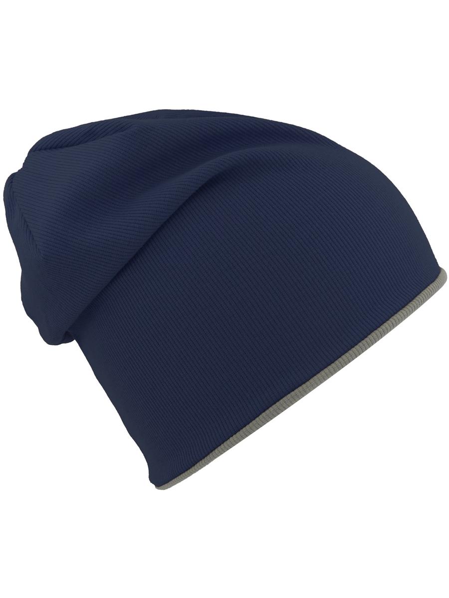 Atlantis# Extreme Reversible Jersey Slouch Beanie - Navy/Grey product image 3 for custom embroidery Atlantis# Extreme Reversible Jersey Slouch Beanie - Navy/Grey product image 3 for custom embroidery