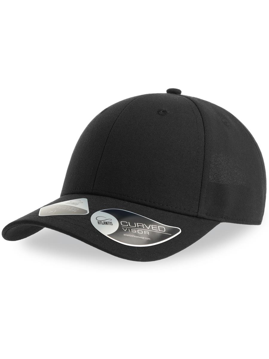 Atlantis Joshua Recycled Polyester 6 Panel Cap - Black product image 4 for custom embroidery Atlantis Joshua Recycled Polyester 6 Panel Cap - Black product image 4 for custom embroidery