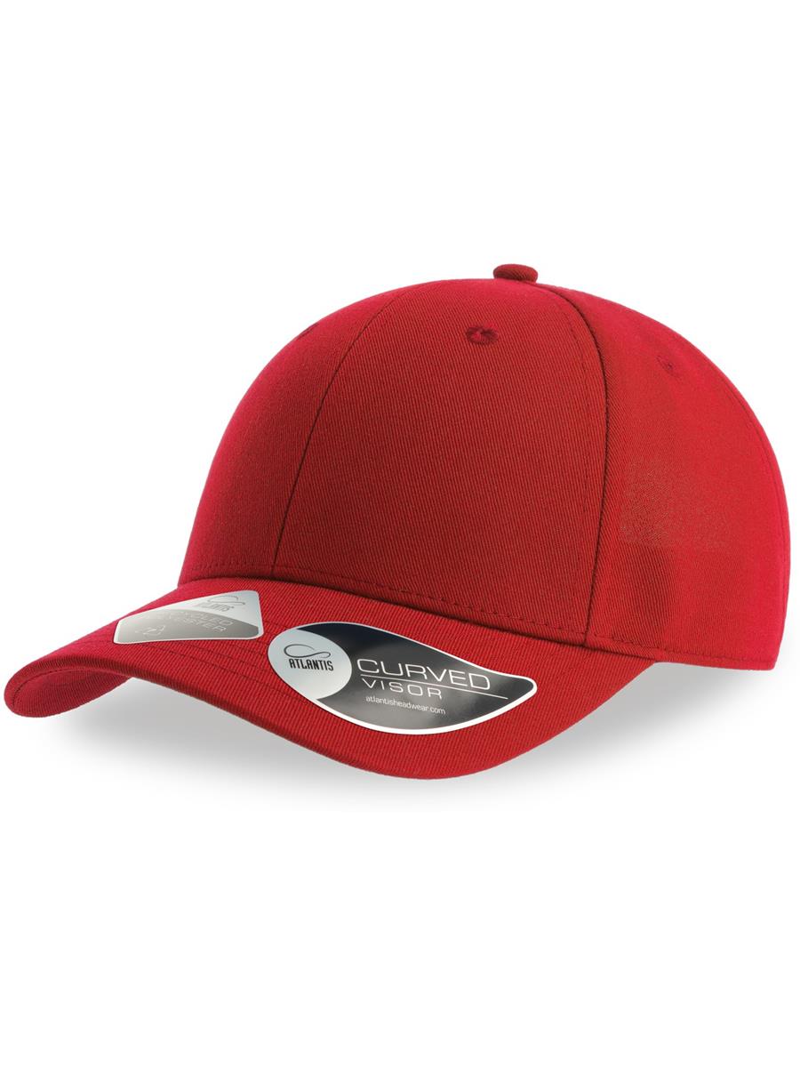 Atlantis Joshua Recycled Polyester 6 Panel Cap - Red product image 1 for custom embroidery Atlantis Joshua Recycled Polyester 6 Panel Cap - Red product image 1 for custom embroidery