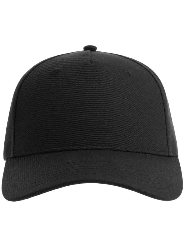 Atlantis Fiji Recycled Polyester 5 Panel Cap - Black product image 1 for custom embroidery