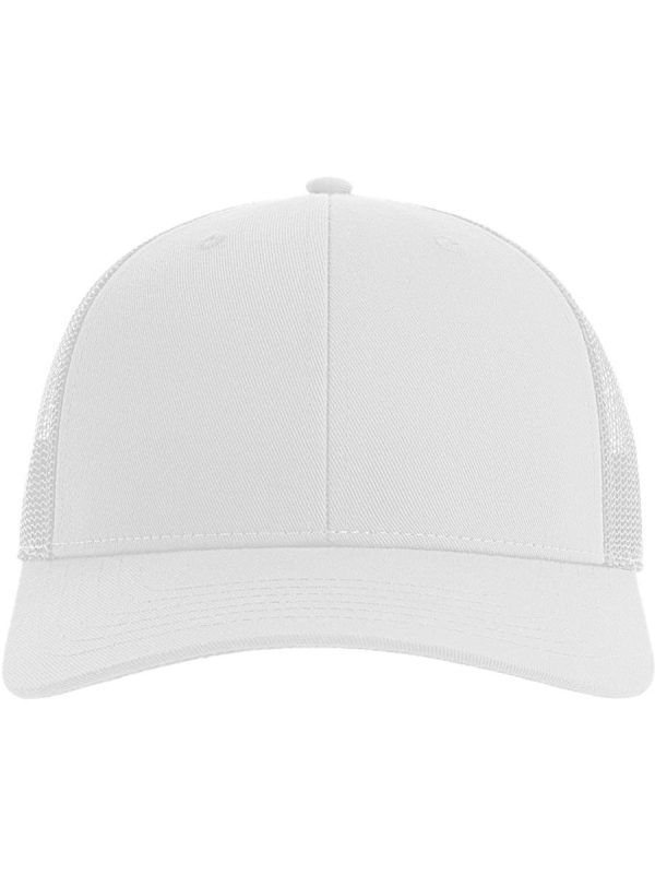 Atlantis Bryce Recycled Trucker 6 Panel Cap - White/White product image 1 for custom embroidery