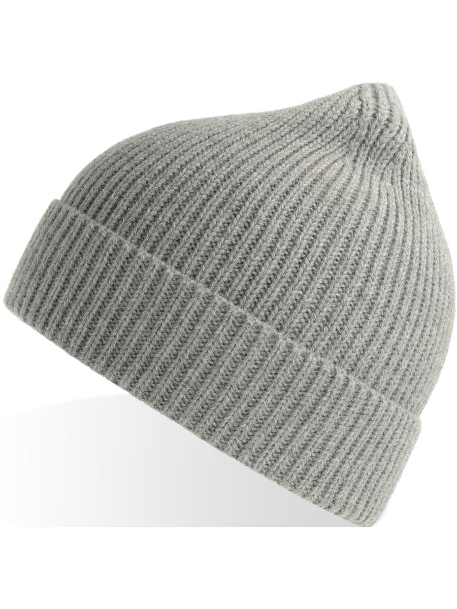 Atlantis Andy Recycled Polyester Acrylic Beanie - Light Grey Melange product image 2 for custom embroidery Atlantis Andy Recycled Beanie - Light Grey Melange product image 2 for custom embroidery