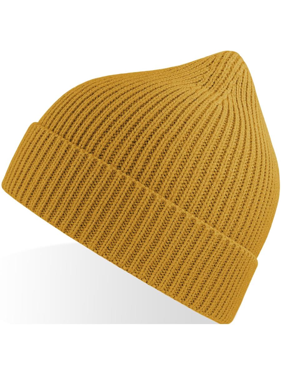 Atlantis Andy Recycled Polyester Acrylic Beanie - Mustard product image 2 for custom embroidery Atlantis Andy Recycled Beanie - Mustard product image 2 for custom embroidery