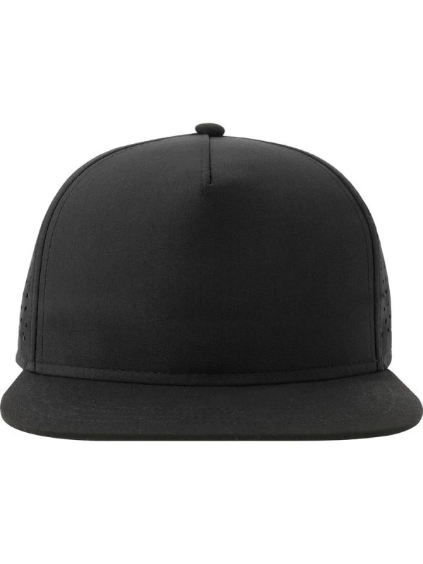 Atlantis Bank Five S Recycled Snap Back Cap - Black/Black product image 1 for custom embroidery