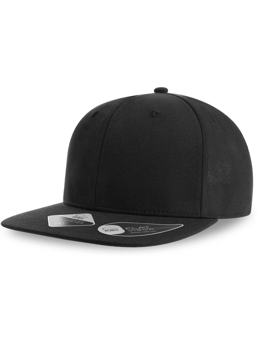 Atlantis James Six Panel Recycled Polyester Snapback - Black product image 4 for custom embroidery Atlantis James Six Panel Recycled Polyester Snapback - Black product image 4 for custom embroidery