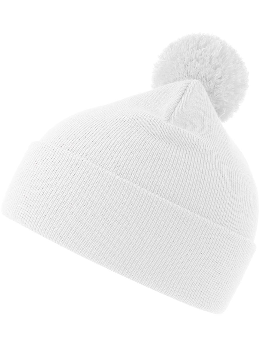 Atlantis Wind S Pompom Recycled Beanie Double Skin Cuffed - White product image 1 for custom embroidery Atlantis Wind S Pompom Recycled Beanie Double Skin Cuffed - White product image 1 for custom embroidery