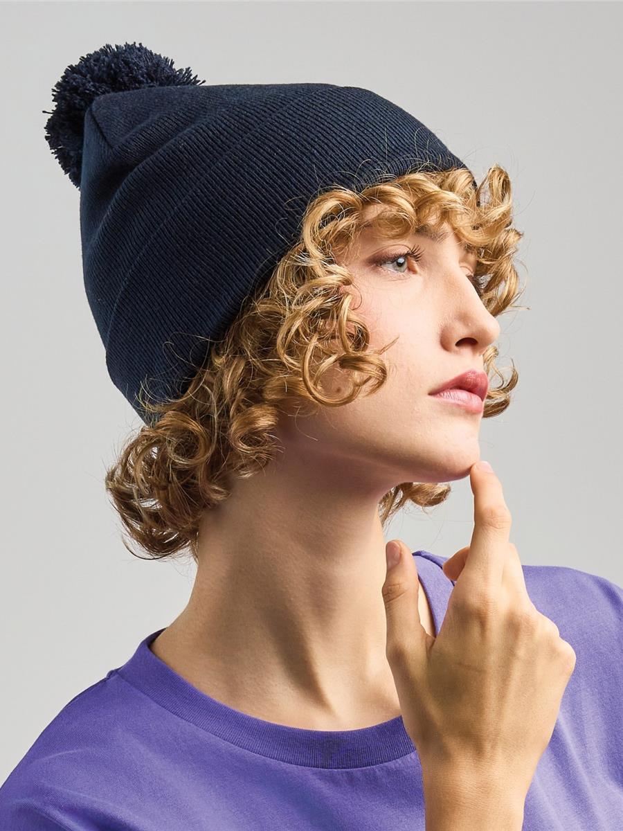 Atlantis Wind S Pompom Recycled Beanie Double Skin Cuffed - product image for custom embroidery Atlantis Wind S Pompom Recycled Beanie Double Skin Cuffed - product image for custom embroidery