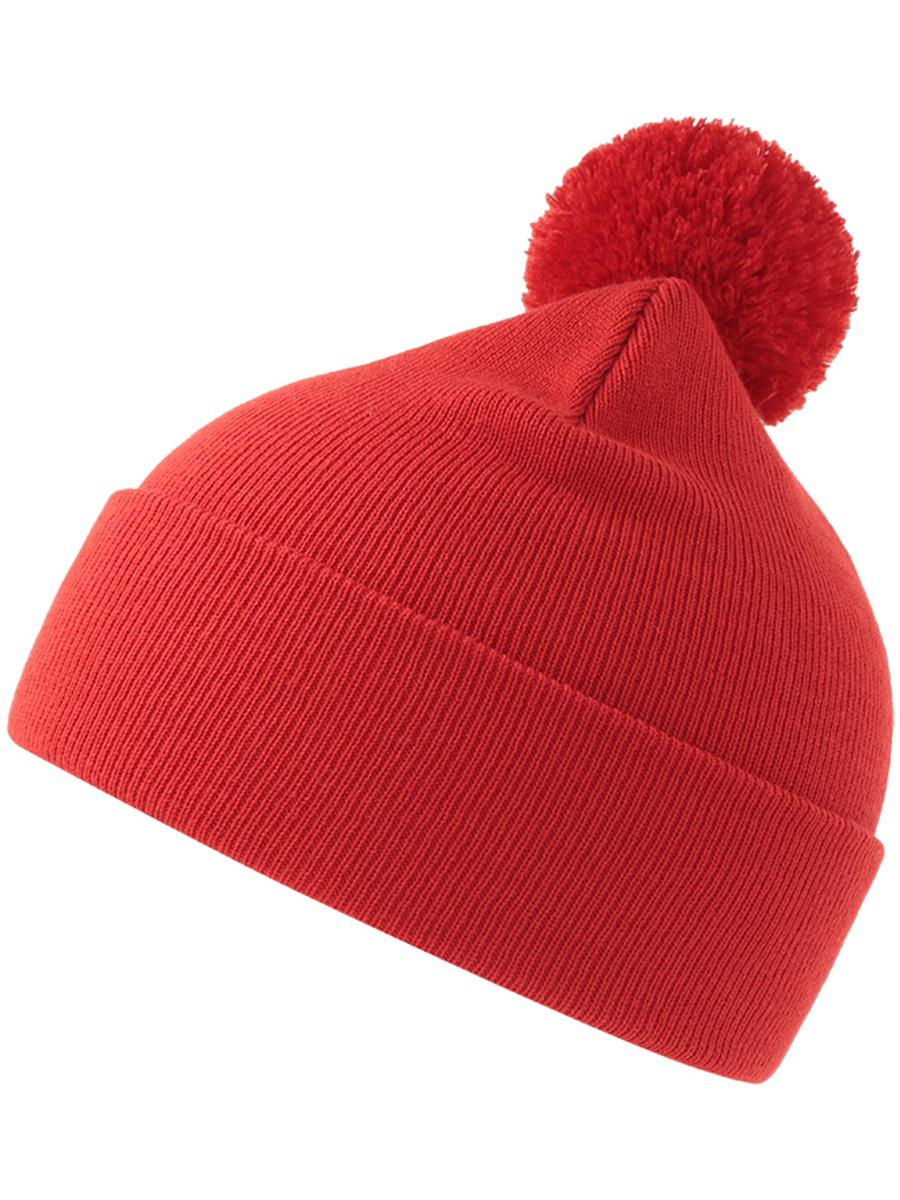 Atlantis Wind S Pompom Recycled Beanie Double Skin Cuffed - Red product image 1 for custom embroidery Atlantis Wind S Pompom Recycled Beanie Double Skin Cuffed - Red product image 1 for custom embroidery