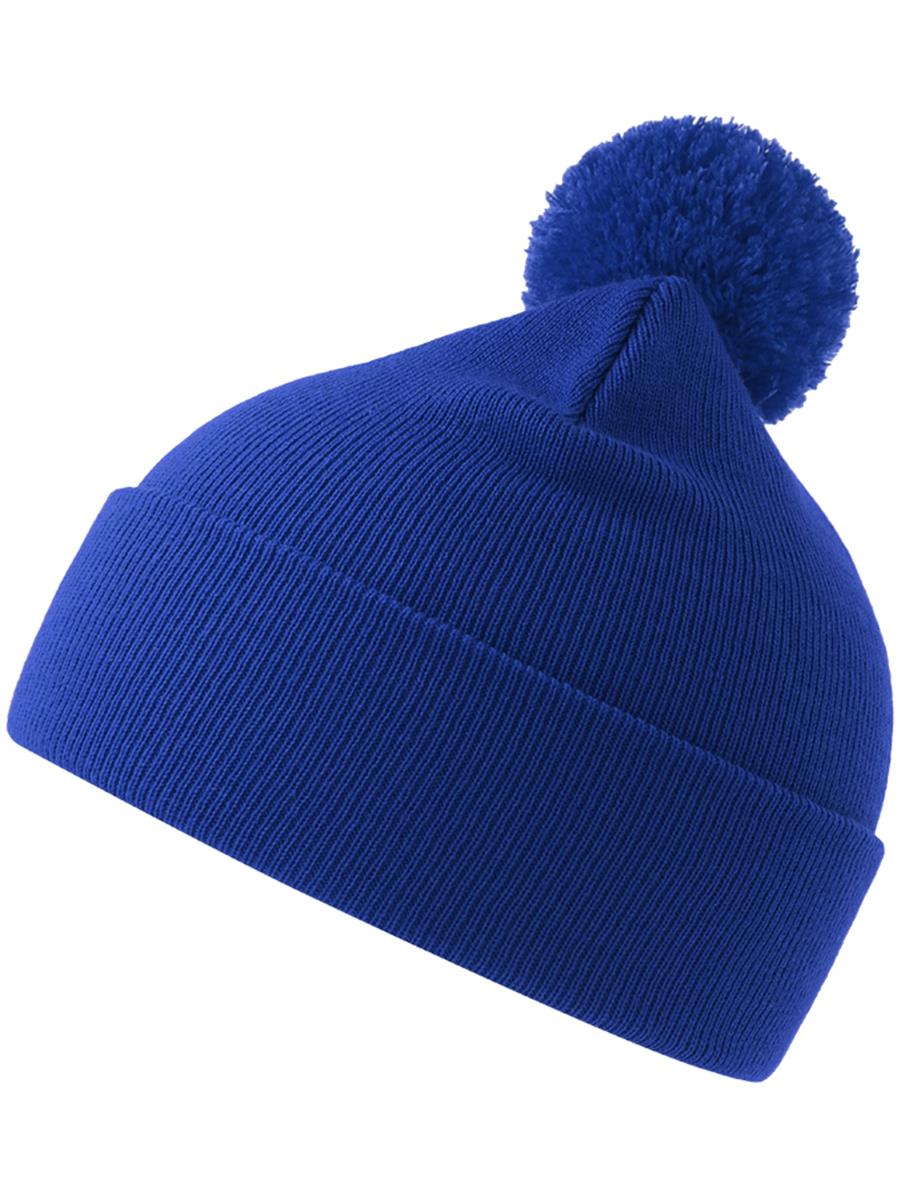 Atlantis Wind S Pompom Recycled Beanie Double Skin Cuffed - Royal product image 1 for custom embroidery Atlantis Wind S Pompom Recycled Beanie Double Skin Cuffed - Royal product image 1 for custom embroidery