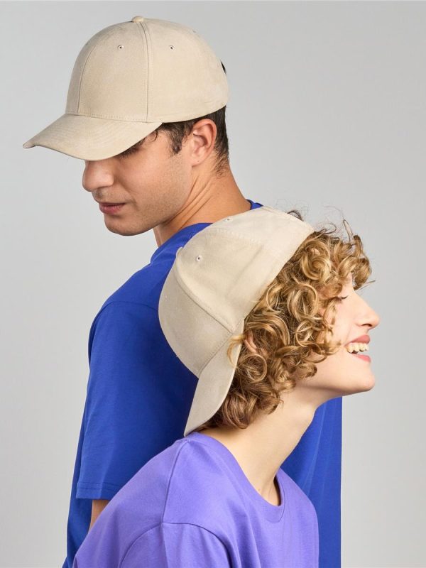 Atlantis Fam S 6 Panel Structured Low Profile Mid Visor Suede Recycled Cap - product image for custom embroidery