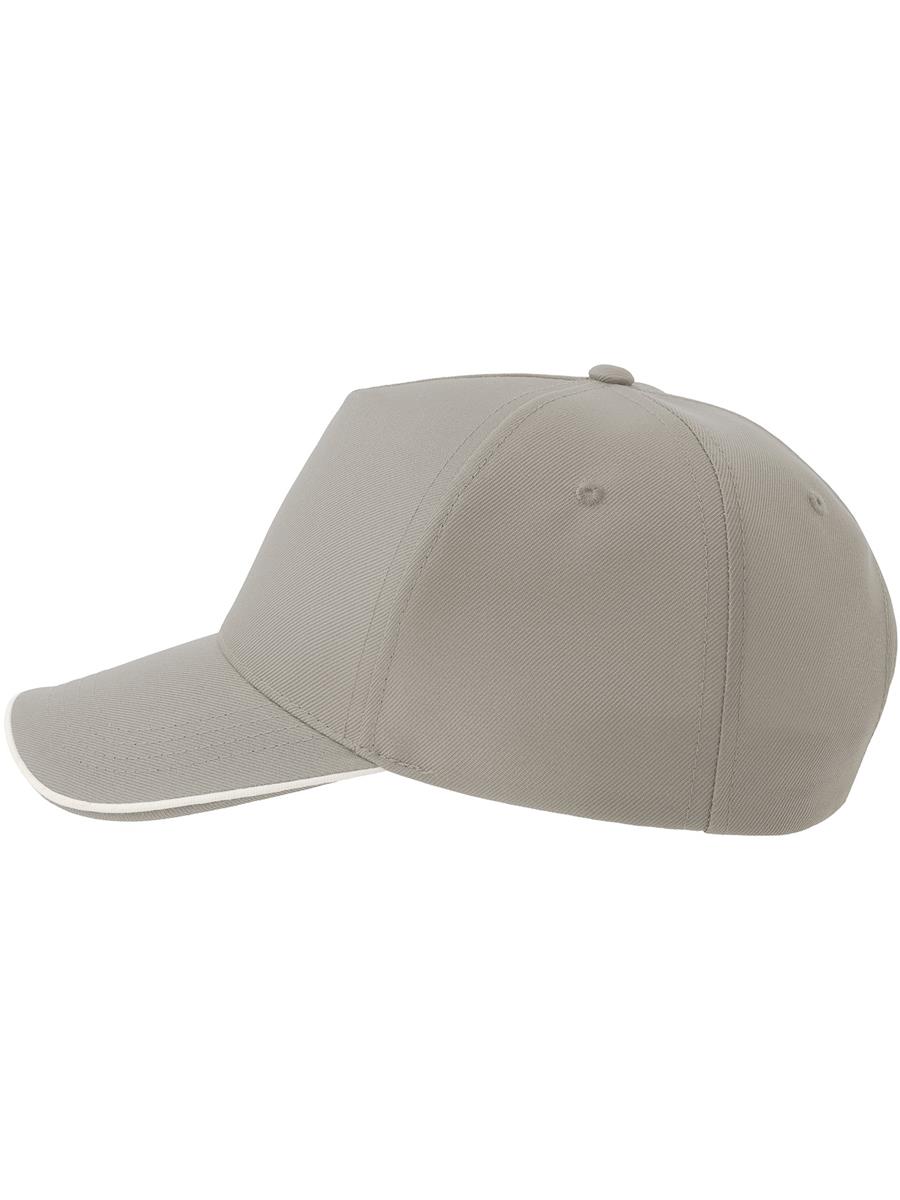 Atlantis Recy Five Piping 5 Panel Structured Mid Profile Curved Visor Recycled Cap - Grey/White product image 4 for custom embroidery Atlantis Recy Five Piping 5 Panel Structured Mid Profile Curved Visor Recycled Cap - Grey/White product image 4 for custom embroidery