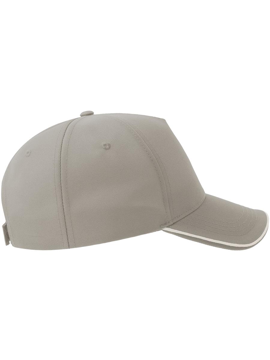 Atlantis Recy Five Piping 5 Panel Structured Mid Profile Curved Visor Recycled Cap - Grey/White product image 5 for custom embroidery Atlantis Recy Five Piping 5 Panel Structured Mid Profile Curved Visor Recycled Cap - Grey/White product image 5 for custom embroidery