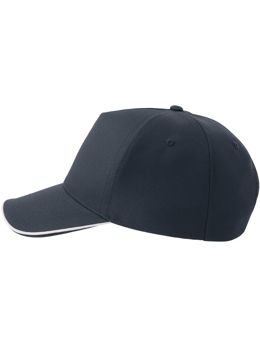 Atlantis Recy Five Piping 5 Panel Structured Mid Profile Curved Visor Recycled Cap - Navy/White product image 4 for custom embroidery Atlantis Recy Five Piping 5 Panel Structured Mid Profile Curved Visor Recycled Cap - Navy/White product image 4 for custom embroidery