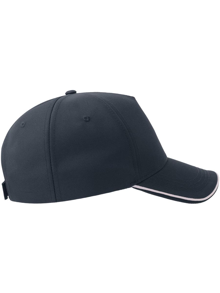 Atlantis Recy Five Piping 5 Panel Structured Mid Profile Curved Visor Recycled Cap - Navy/White product image 5 for custom embroidery Atlantis Recy Five Piping 5 Panel Structured Mid Profile Curved Visor Recycled Cap - Navy/White product image 5 for custom embroidery
