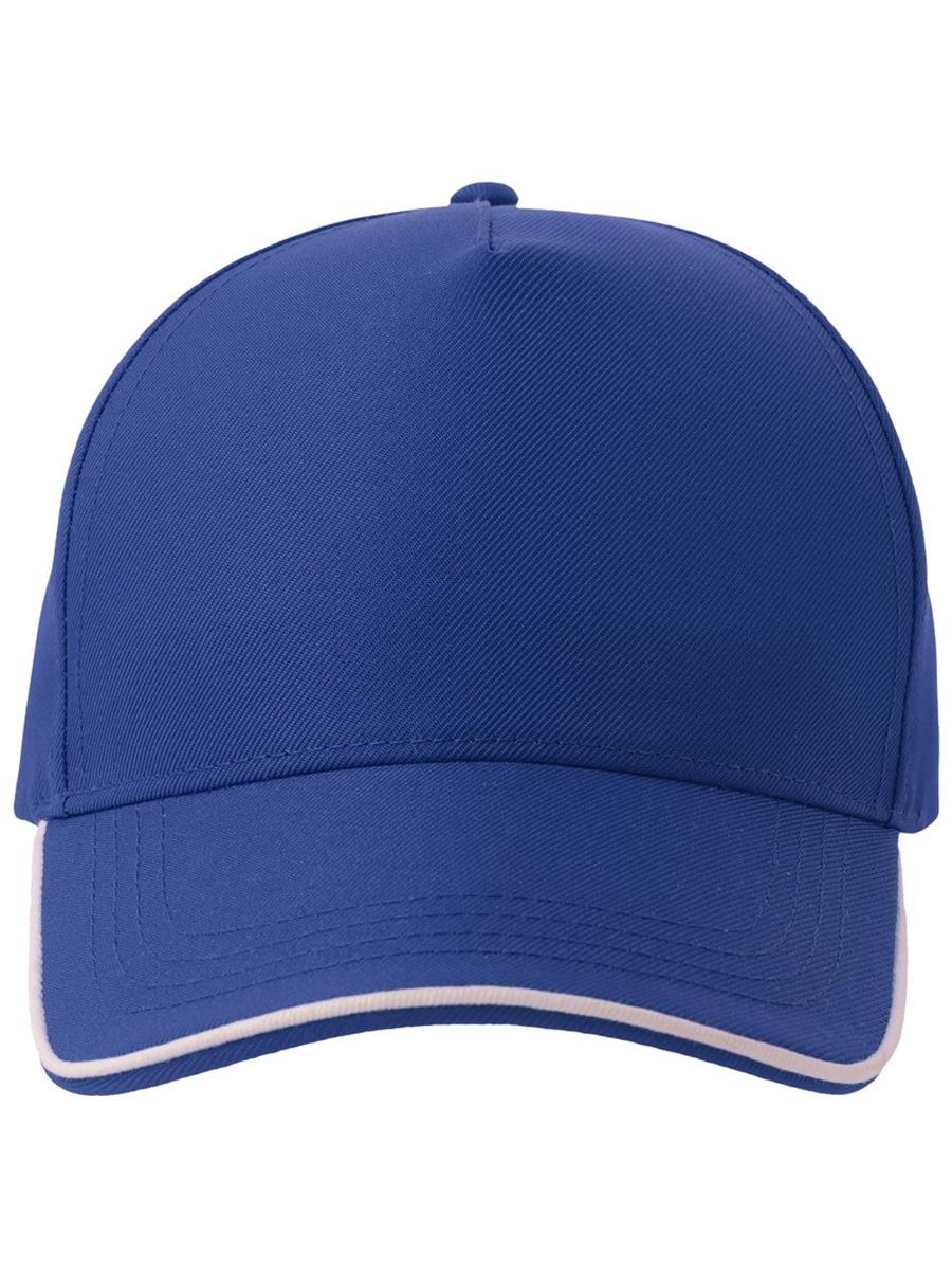Atlantis Recy Five Piping 5 Panel Structured Mid Profile Curved Visor Recycled Cap - Royal/White product image 2 for custom embroidery Atlantis Recy Five Piping 5 Panel Structured Mid Profile Curved Visor Recycled Cap - Royal/White product image 2 for custom embroidery