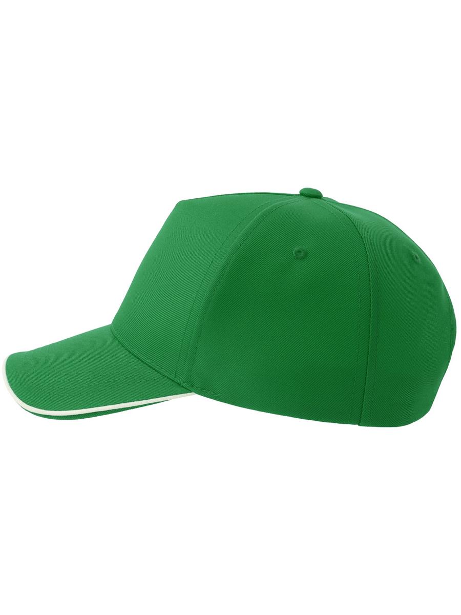 Atlantis Recy Five Piping 5 Panel Structured Mid Profile Curved Visor Recycled Cap - Green/White product image 4 for custom embroidery Atlantis Recy Five Piping 5 Panel Structured Mid Profile Curved Visor Recycled Cap - Green/White product image 4 for custom embroidery