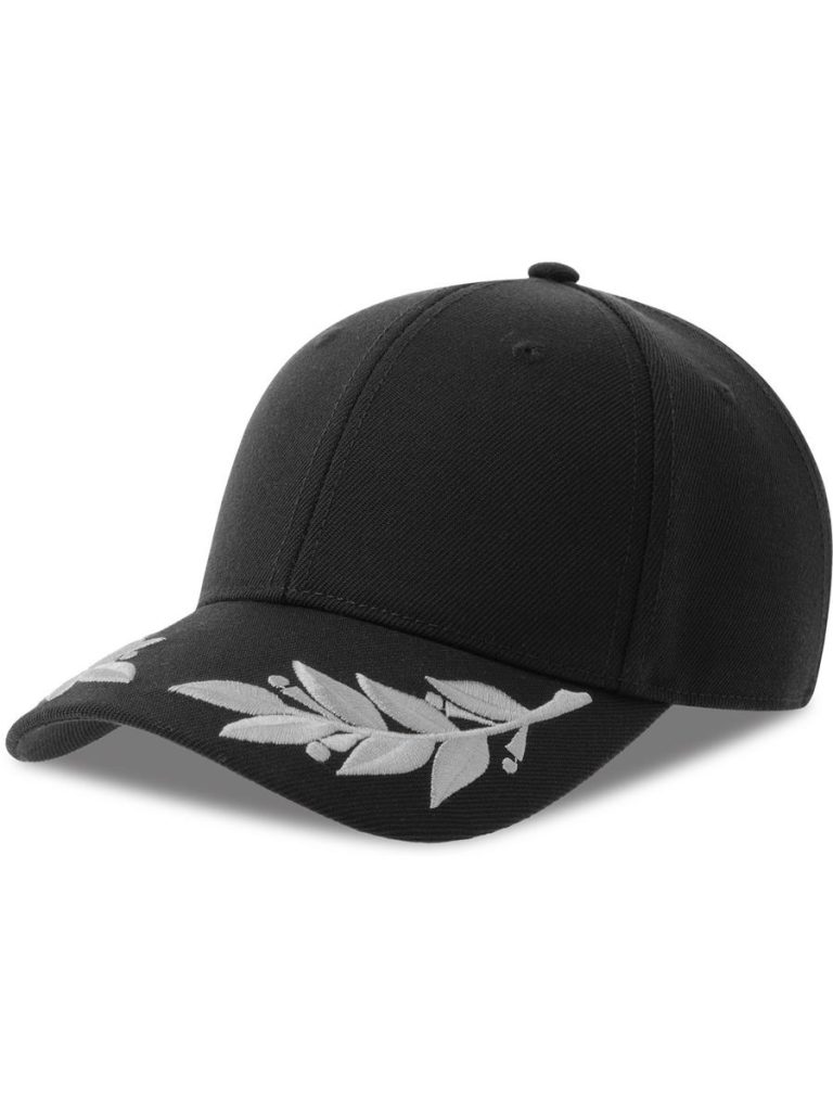 Atlantis Winner S 6 Panel Structured Mid Profile Curved Visor Laurel Embroidered Recycled Cap - Black product image 1 for custom embroidery